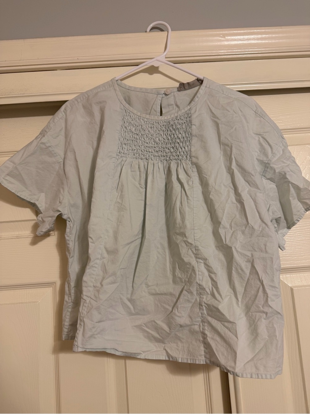 Everlane Cotton Smocked Top
